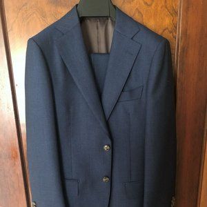SuitSupply Men's Lazio Blue Check Suit 36 NEW